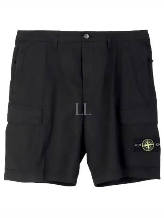 Light Stretch Cotton Bermuda Shorts Black - STONE ISLAND - BALAAN 2