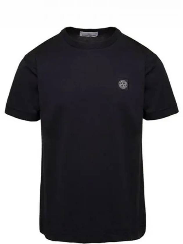 Slimfit Cotton Jersey Short Sleeve T-shirt Black - STONE ISLAND - BALAAN 2