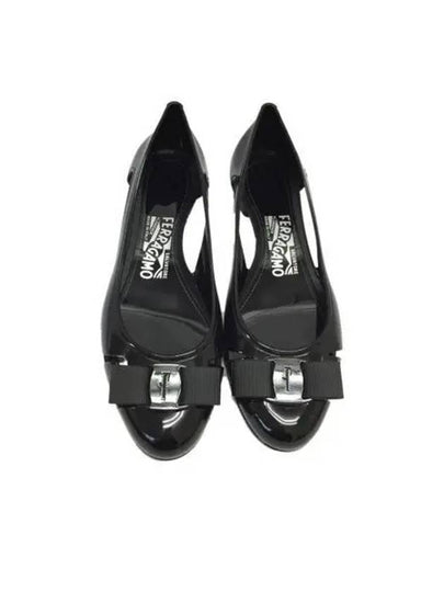 Vara Bow Jelly Ballet Flat Black - SALVATORE FERRAGAMO - BALAAN 2