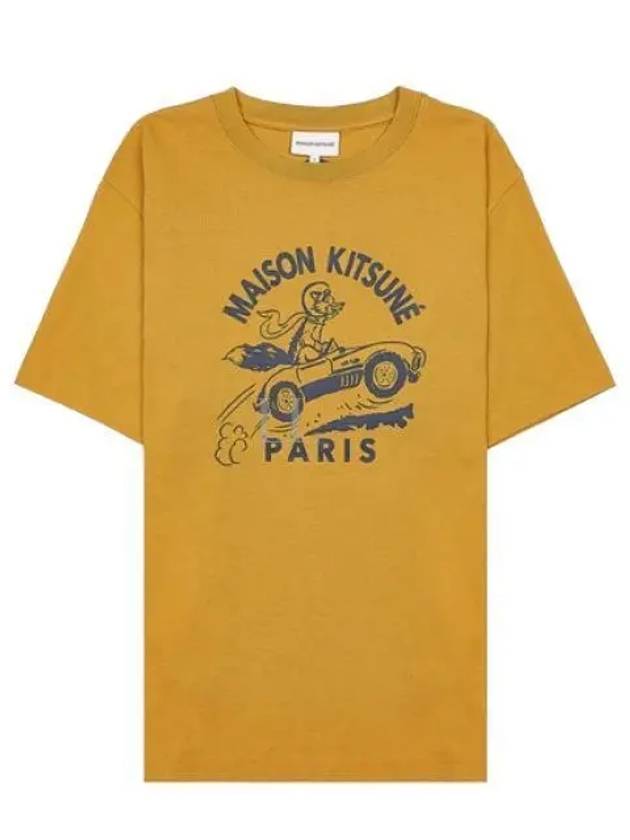 Racing Fox Short Sleeve T-Shirt Yellow - MAISON KITSUNE - BALAAN 2