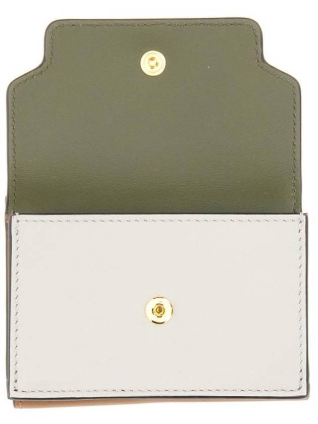 Saffiano Leather Tri-fold Half Wallet Green - MARNI - BALAAN 5