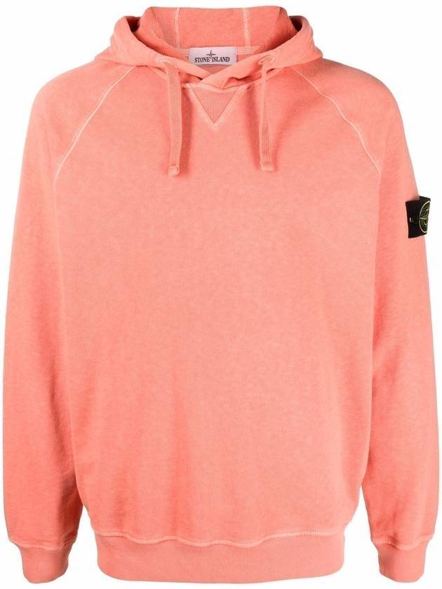 Malfile Fleece Garment Dyed Hoodie Orange - STONE ISLAND - BALAAN 1