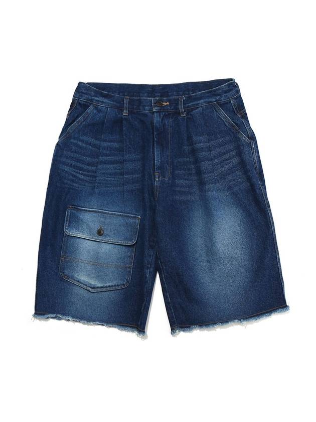 Washed Denim Bermuda Shorts Blue - OGARP - BALAAN 1