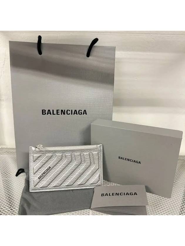 Logo Zipper Card Wallet Silver - BALENCIAGA - BALAAN 7