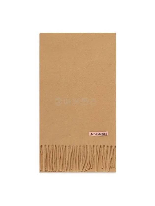 Studios Slim Wool Fringe Muffler Dark Camel - ACNE STUDIOS - BALAAN.