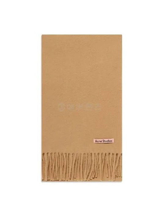 Wool Fringe Muffler Dark Camel - ACNE STUDIOS - BALAAN 1