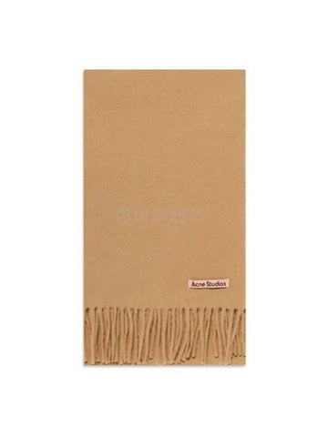 Wool Fringe Muffler Dark Camel - ACNE STUDIOS - BALAAN 1