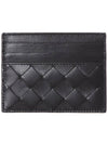 Intrecciato Leather Card Wallet Black - BOTTEGA VENETA - BALAAN 2