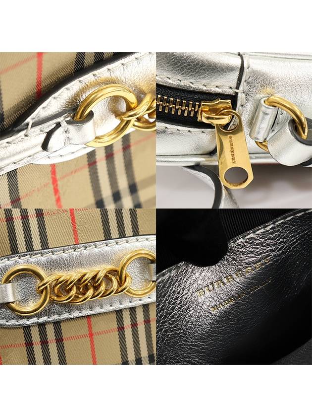 80073521 1983 Checked silver leather gold plated link bumbag belt bag - BURBERRY - BALAAN 7