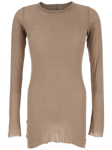 Brown Long-Sleeve T-Shirt In Viscose And Silk Blend Man - RICK OWENS - BALAAN 1