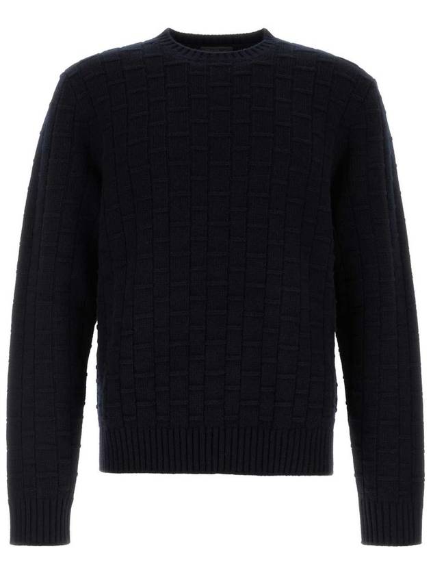 Crew neck knit top navy - PRADA - BALAAN 6