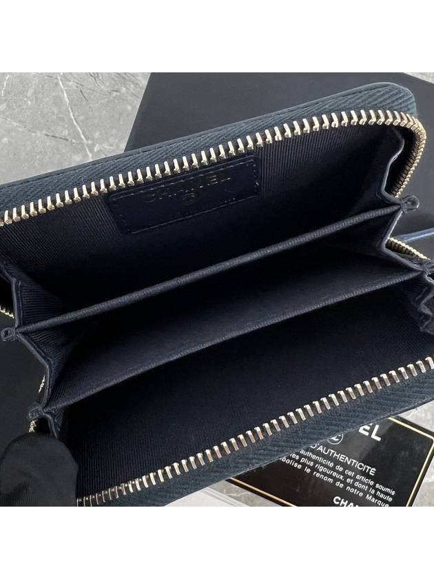 Zipper gold card wallet navy - CHANEL - BALAAN 8