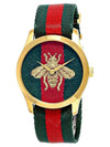 Bee Fabric Band Watch Green Red - GUCCI - BALAAN 3