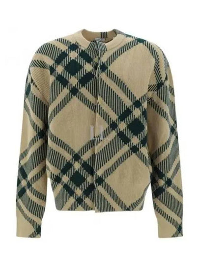 Check Pattern Intarsia Knit Cardigan Green - BURBERRY - BALAAN 2