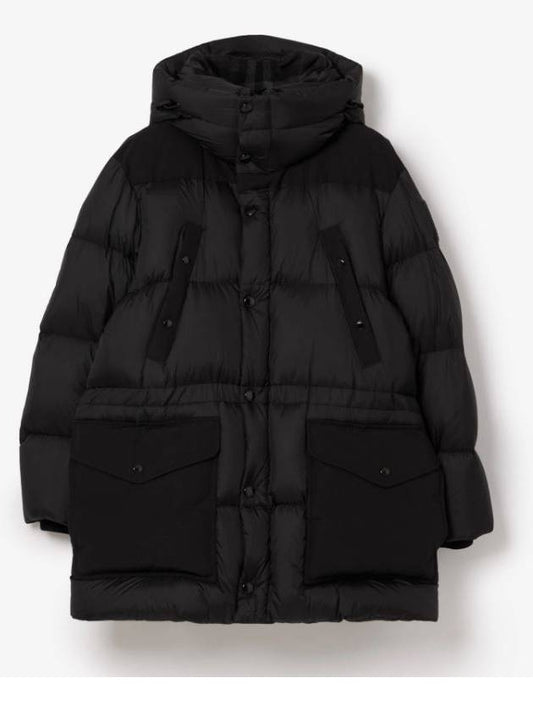 Logo Applique Nylon Puffer Coat Black - BURBERRY - BALAAN 2