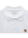 Fox Head Patch Cotton Polo Shirt White - MAISON KITSUNE - BALAAN 3