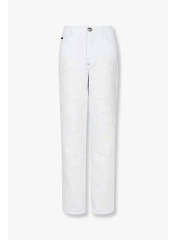 Women s Heart Patch Tapered Leg Jeans White - PHILIPP PLEIN - BALAAN 1