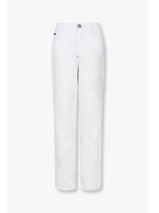 Women s Heart Patch Tapered Leg Jeans White - PHILIPP PLEIN - BALAAN 1