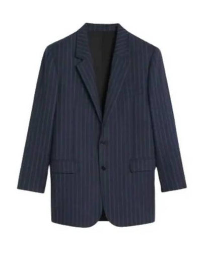 Tammy Striped Wool Blazer Jacket Navy - CELINE - BALAAN 2