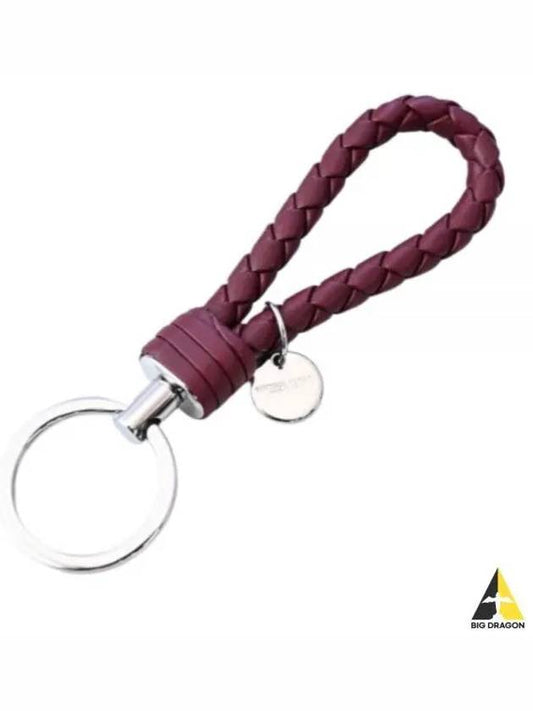 Intrecciato Leather Key Holder Burgundy - BOTTEGA VENETA - BALAAN 2