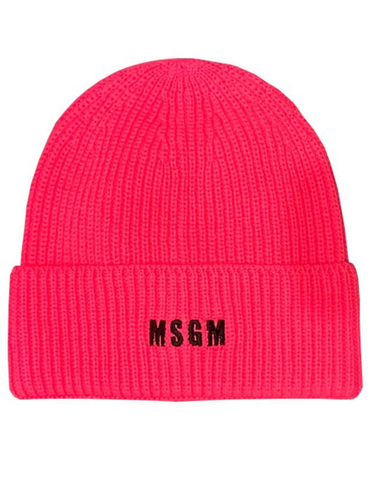 Mini Embroidered Logo Beanie Pink - MSGM - BALAAN 2