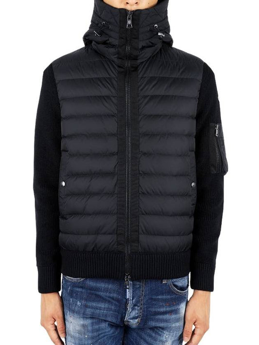 Monclair Men s Down Wool Padded Zip Up Jacket Black 9B50800 A9340 999 - MONCLER - BALAAN 1