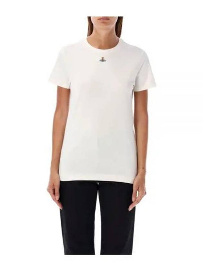 Embroided ORB Peru Short Sleeve T-Shirt White - VIVIENNE WESTWOOD - BALAAN 2