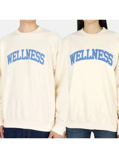 wellness bookle sweatshirt cream blue WELLNESS BOUCLE CREWNECK - SPORTY & RICH - BALAAN 1