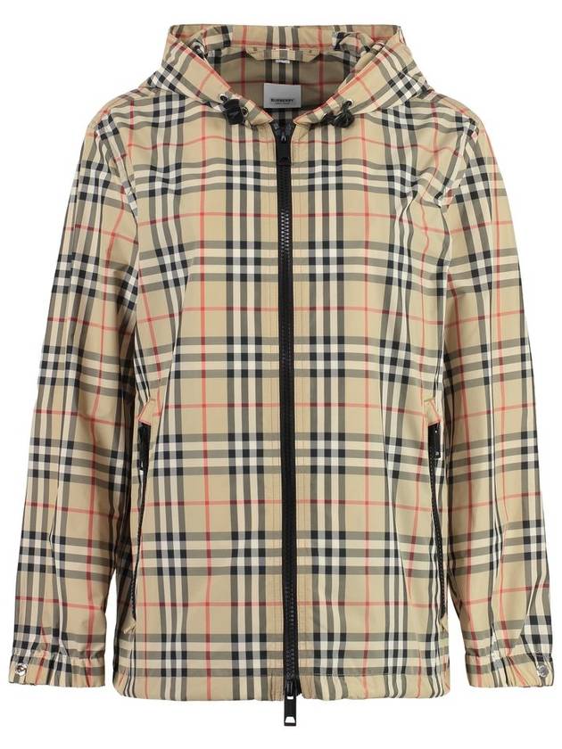 Check Hooded Jacket Archive Beige - BURBERRY - BALAAN 2