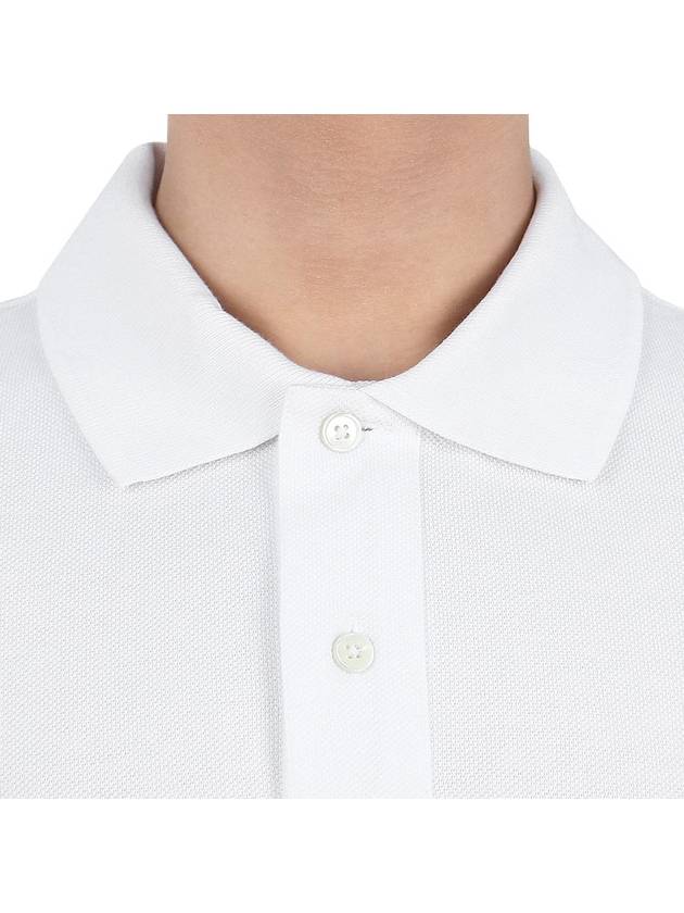 Men's Heart Logo Polo Shirt White - AMI - BALAAN 6