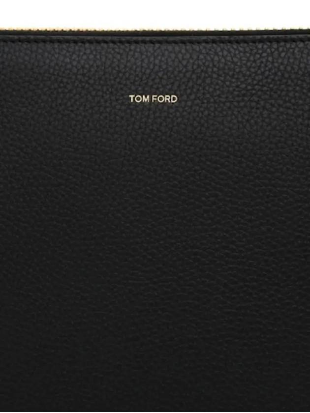 Tom Ford BUCKLEY Berkeley logo grain leather round zipper clutch bag - TOM FORD - BALAAN 3