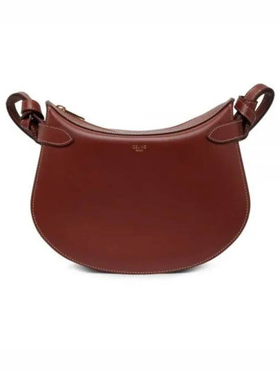 Shiny Calfkin Francais Noeuds Besace Shoulder Bag Brown - CELINE - BALAAN 2