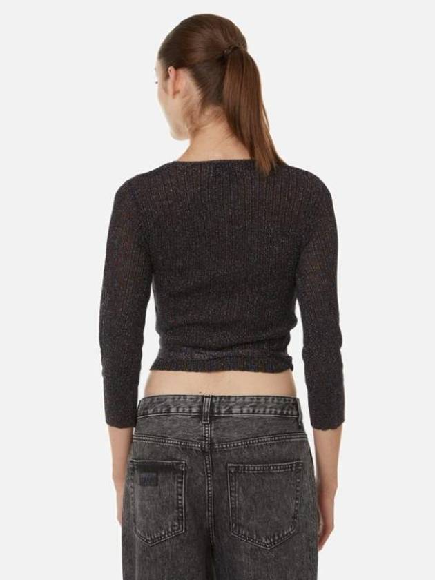 Sparkle Knit Top Black - GANNI - BALAAN 4