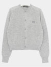 Face Patch Crop Cardigan Light Grey Melange - ACNE STUDIOS - BALAAN 4