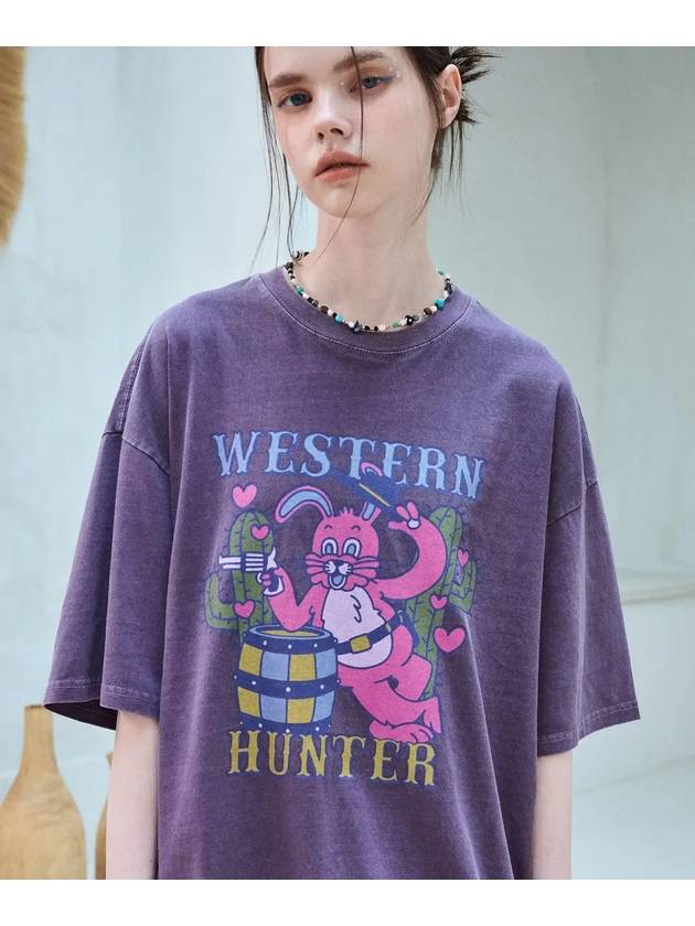 Western Hoppy Pigmented Short Sleeve T Shirt Ash Purple - CPGN STUDIO - BALAAN 4