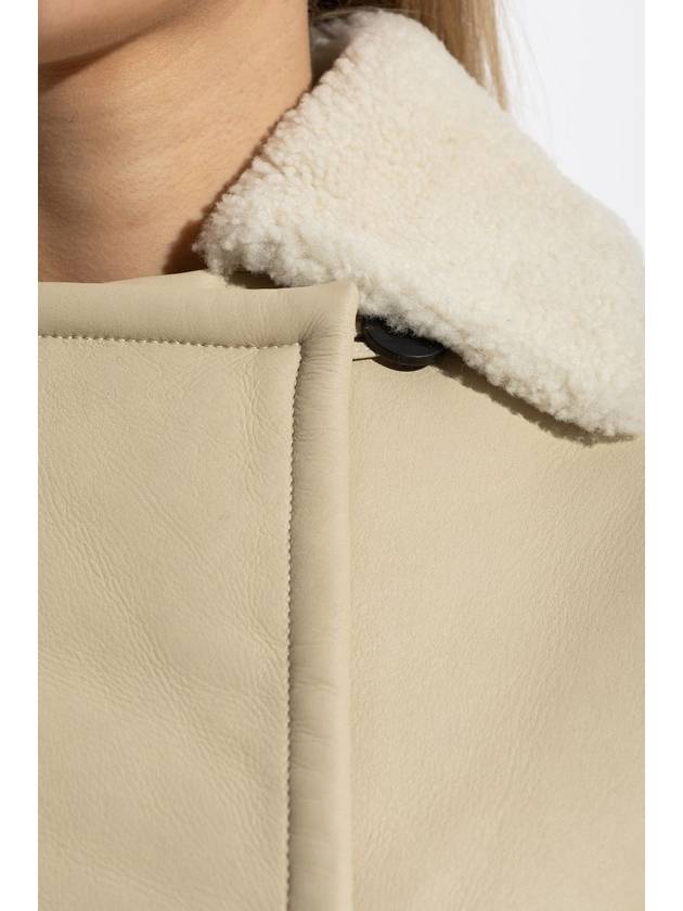 Jacquemus Double-breasted Shearling Coat, Women's, Cream - JACQUEMUS - BALAAN 5