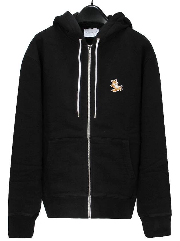 Chillax Fox Patch Zipped Hooded Jacket Black - MAISON KITSUNE - BALAAN 2