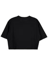 Logo Print Cotton Cropped Short Sleeve T-shirt Black - BALMAIN - BALAAN 3