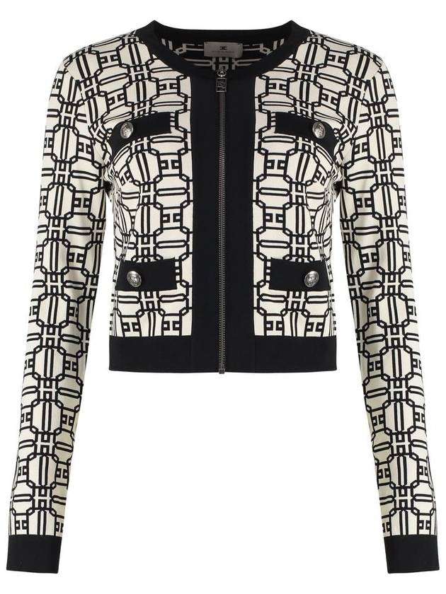 Elisabetta Franchi Jacquard Knit Cardigan - ELISABETTA FRANCHI - BALAAN 1