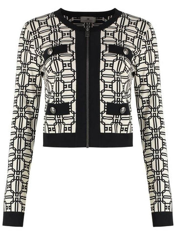 Elisabetta Franchi Jacquard Knit Cardigan - ELISABETTA FRANCHI - BALAAN 1