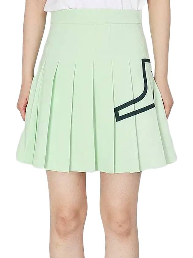 Women's Naomi Pleated Skirt Green - J.LINDEBERG - BALAAN 1