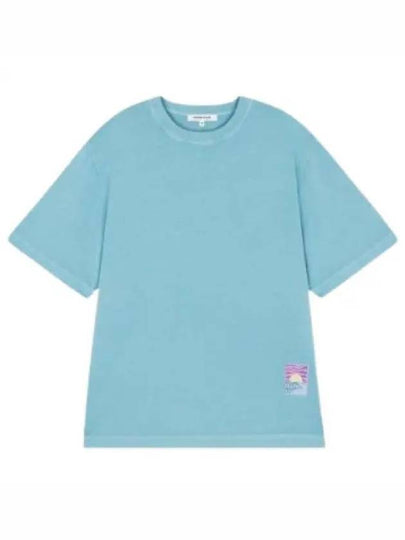 Sunrise Tag Short Sleeve T-Shirt Blue - MAISON KITSUNE - BALAAN 2