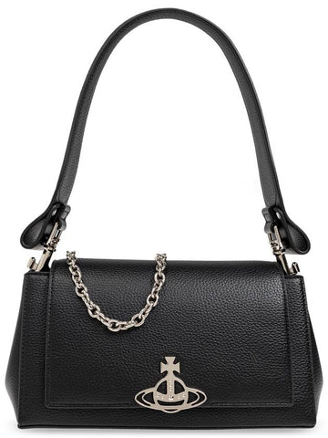 Hazel Grain Medium Shoulder Bag Black - VIVIENNE WESTWOOD - BALAAN 1