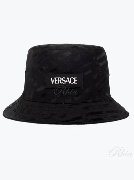 Logo Jacquard Bucket Hat Black - VERSACE - BALAAN 2