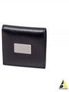 Logo Decorated Leather Half Wallet Black - MAISON MARGIELA - BALAAN 2