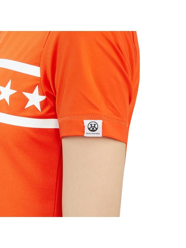 Women's Strike Mock Neck Short Sleeve T-Shirt Orange - HORN GARMENT - BALAAN 9