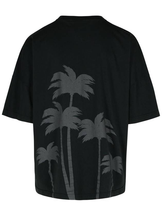 Palm Angels Black Cotton T-Shirt - PALM ANGELS - BALAAN 3