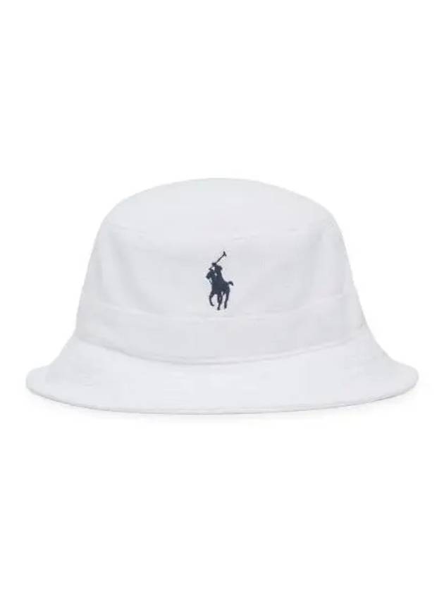 30 Paid Cotton Blend Terry Bucket Hat White - POLO RALPH LAUREN - BALAAN 1