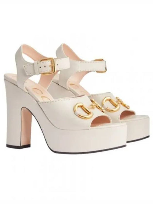 Horsebit Platform Sandals White - GUCCI - BALAAN 2