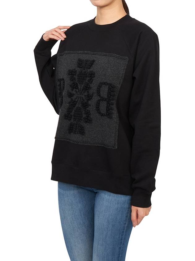 B logo patch cashmere sweatshirt black - BARRIE - BALAAN 7